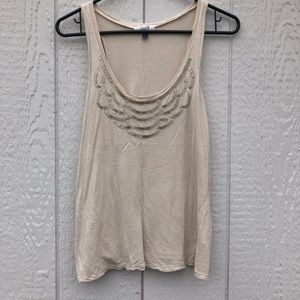 beaded cream colored tank
